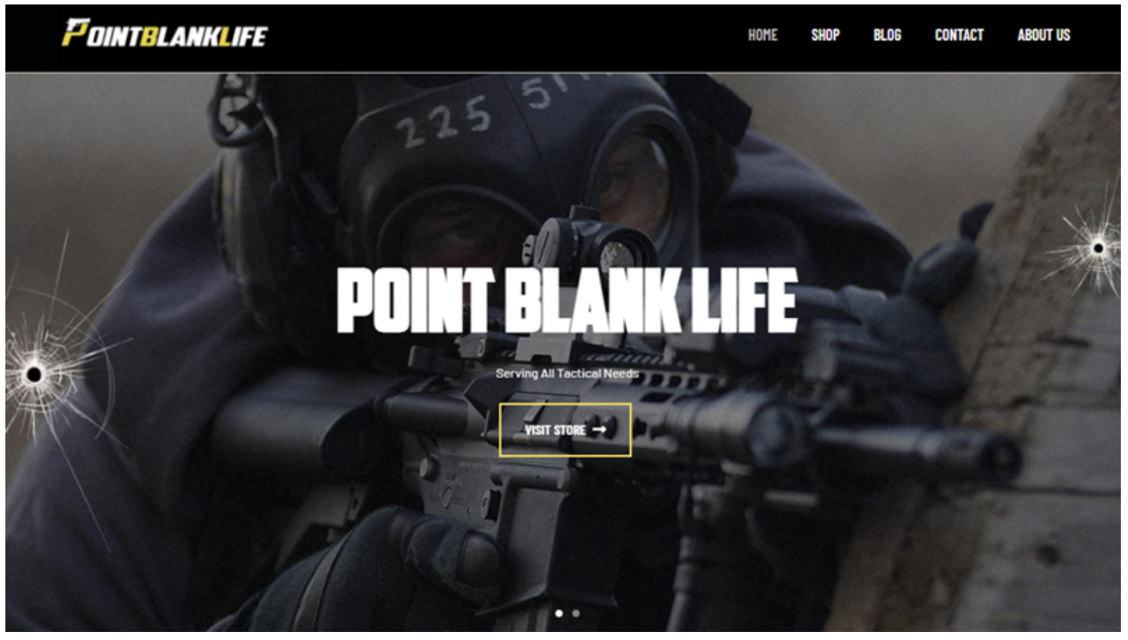 Point Blank Life Landing Page